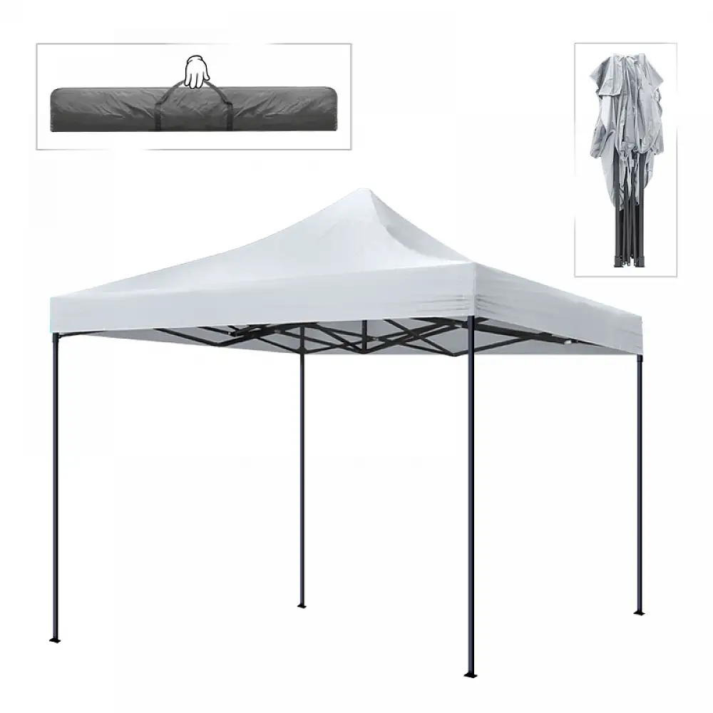Κιόσκι - Gazebo Bari Megapap πτυσσόμενο μεταλλικός σκελετός - αδιάβροχο ύφασμα χρώμα λευκό 3x3x3,10m. | GP059-0001,1