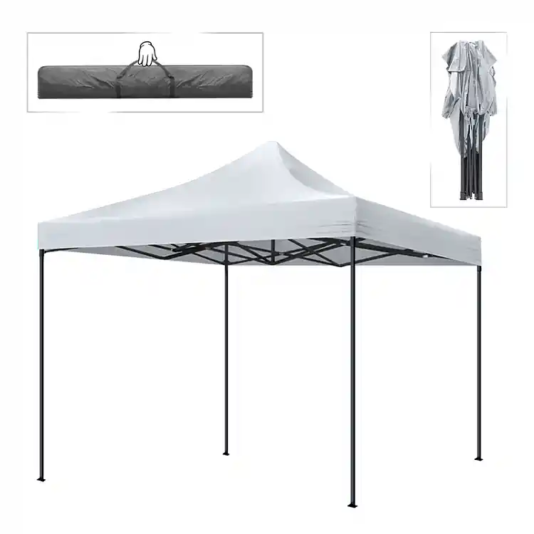 Κιόσκι - Gazebo Bari Megapap πτυσσόμενο μεταλλικός σκελετός - αδιάβροχο ύφασμα χρώμα λευκό 3x3x3,10m. | GP059-0001,1