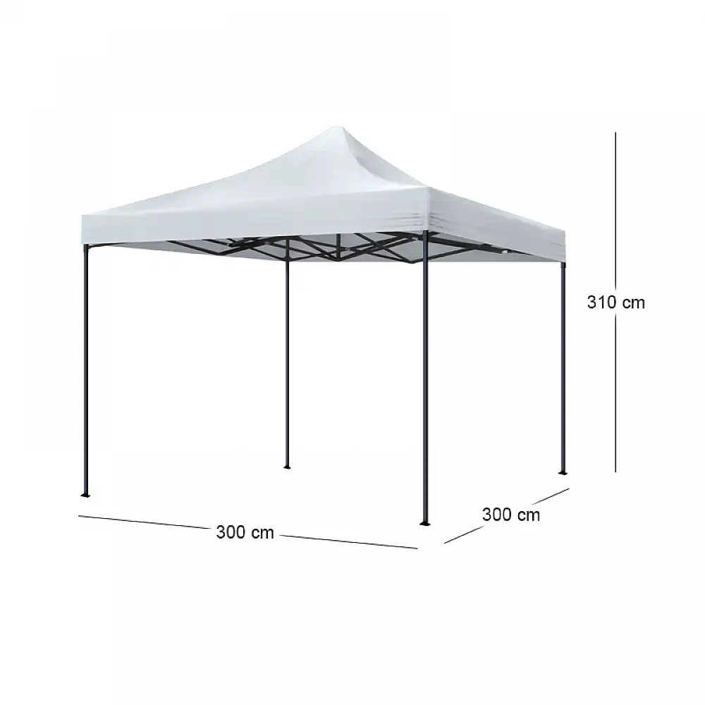Κιόσκι - Gazebo Bari Megapap πτυσσόμενο μεταλλικός σκελετός - αδιάβροχο ύφασμα χρώμα λευκό 3x3x3,10m. | GP059-0001,1