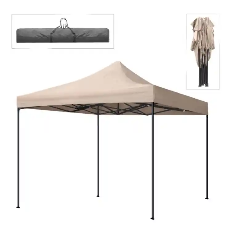 Κιόσκι - Gazebo Bari Megapap πτυσσόμενο μεταλλικός σκελετός - αδιάβροχο ύφασμα χρώμα της άμμου 3x3x3,10m. | GP059-0001,3