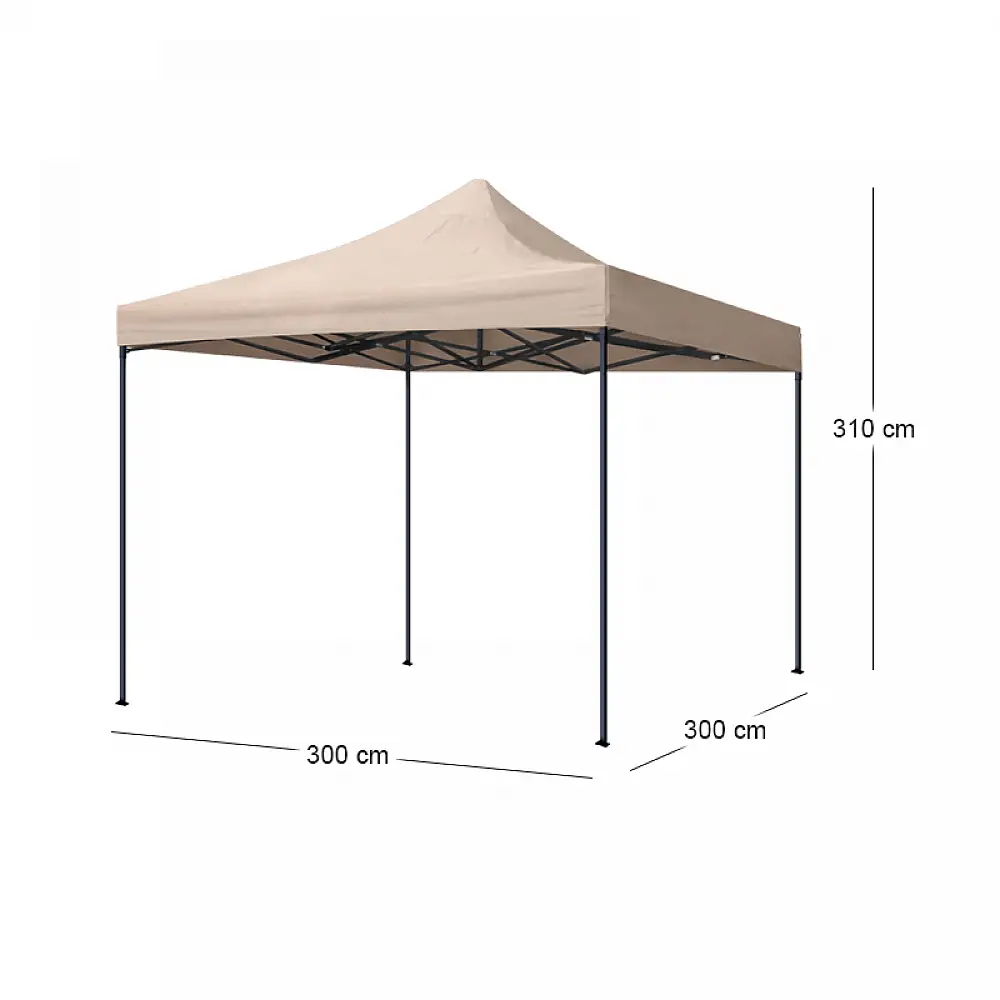 Κιόσκι - Gazebo Bari Megapap πτυσσόμενο μεταλλικός σκελετός - αδιάβροχο ύφασμα χρώμα της άμμου 3x3x3,10m. | GP059-0001,3