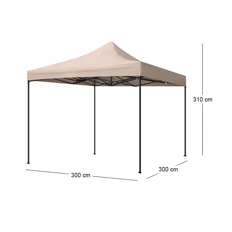 Κιόσκι - Gazebo Bari Megapap πτυσσόμενο μεταλλικός σκελετός - αδιάβροχο ύφασμα χρώμα της άμμου 3x3x3,10m. | GP059-0001,3