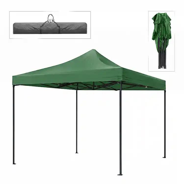 Κιόσκι - Gazebo Bari Megapap πτυσσόμενο μεταλλικός σκελετός - αδιάβροχο ύφασμα χρώμα πράσινο 3x3x3,10m. | GP059-0001,4