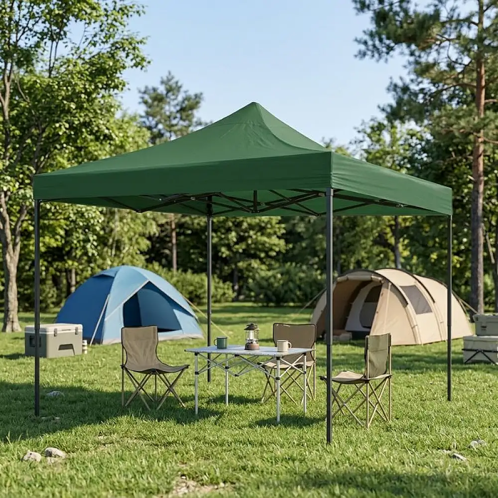 Κιόσκι - Gazebo Bari Megapap πτυσσόμενο μεταλλικός σκελετός - αδιάβροχο ύφασμα χρώμα πράσινο 3x3x3,10m. | GP059-0001,4