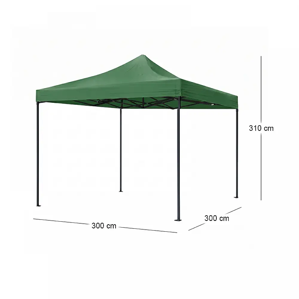Κιόσκι - Gazebo Bari Megapap πτυσσόμενο μεταλλικός σκελετός - αδιάβροχο ύφασμα χρώμα πράσινο 3x3x3,10m. | GP059-0001,4