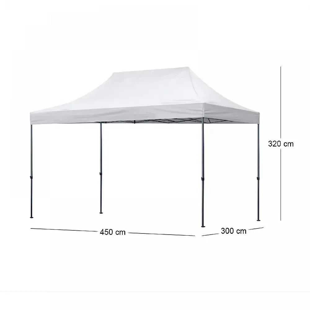 Κιόσκι - Gazebo Bari Megapap πτυσσόμενο μεταλλικός σκελετός - αδιάβροχο ύφασμα χρώμα λευκό 3x4,5x3,20m. | GP059-0002,1