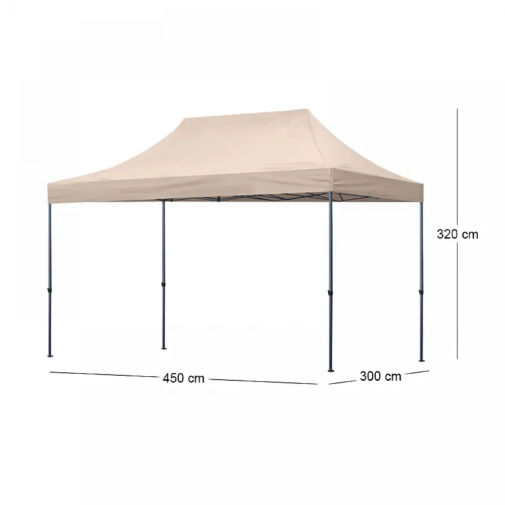 Κιόσκι - Gazebo Bari Megapap πτυσσόμενο μεταλλικός σκελετός - αδιάβροχο ύφασμα χρώμα της άμμου 3x4,5x3,20m. | GP059-0002,3