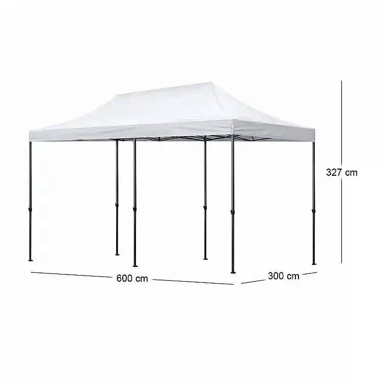 Κιόσκι - Gazebo Bari Megapap πτυσσόμενο μεταλλικός σκελετός - αδιάβροχο ύφασμα χρώμα λευκό 3x6x3,27m. | GP059-0003,1