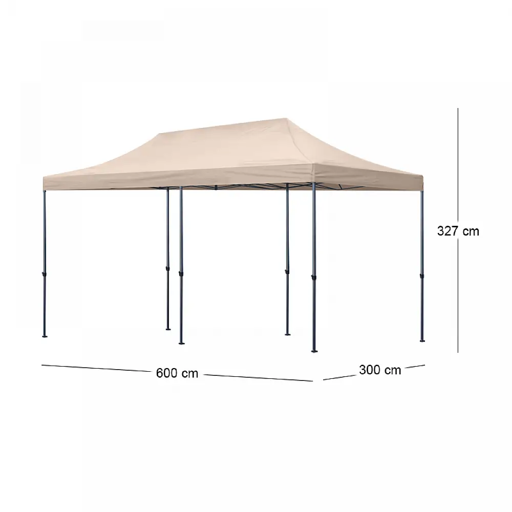 Κιόσκι - Gazebo Bari Megapap πτυσσόμενο μεταλλικός σκελετός - αδιάβροχο ύφασμα χρώμα της άμμου 3x6x3,27m. | GP059-0003,3