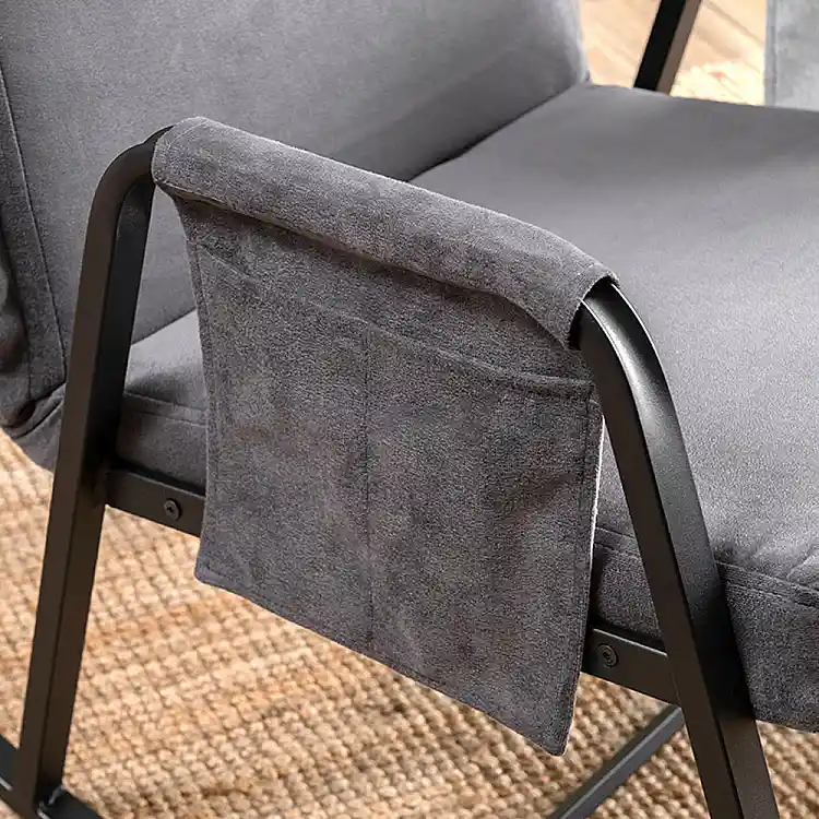 Πολυθρόνα κουνιστή Oden Megapap με ανάκλιση υφασμάτινη χρώμα γκρι 60x85x110εκ. | GP061-0027,5