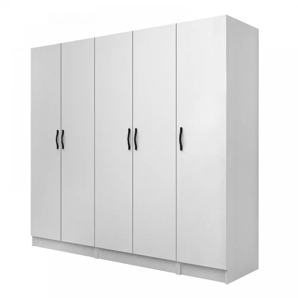 Ντουλάπα ρούχων Vivian Megapap πεντάφυλλη χρώμα λευκό 200x51,8x181εκ. | GP100-0116,1