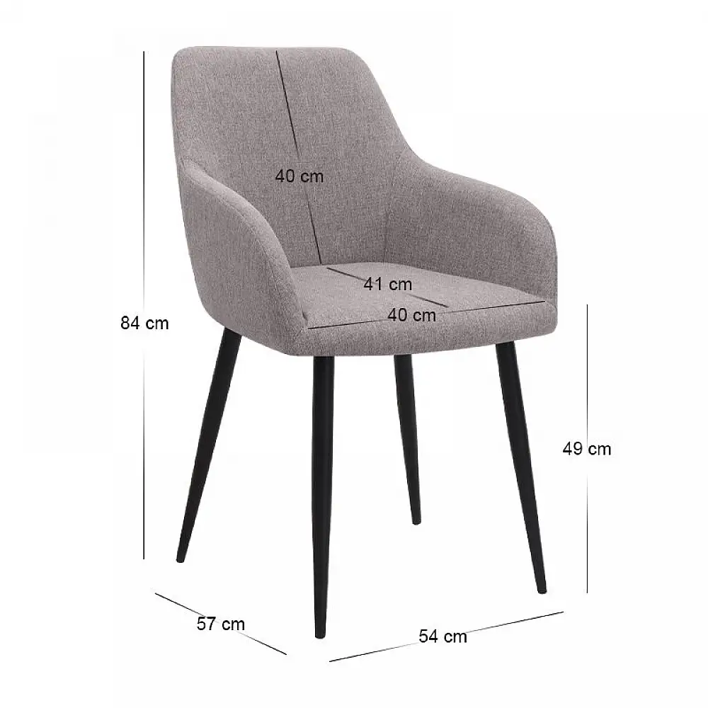 Σετ τραπεζαρία 5τμχ Rubes - Monica Megapap χρώμα γκρι σκυροδέματος - ανοιχτό μπεζ Ø100x78εκ. | GP100-0167,2