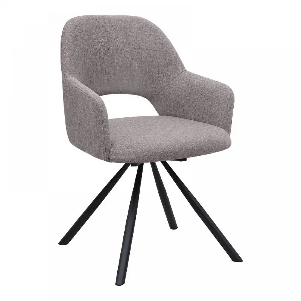 Σετ τραπεζαρία 5τμχ Rubes - Gabriel Megapap χρώμα γκρι σκυροδέματος - ανοιχτό μπεζ Ø100x78εκ. | GP100-0168,2