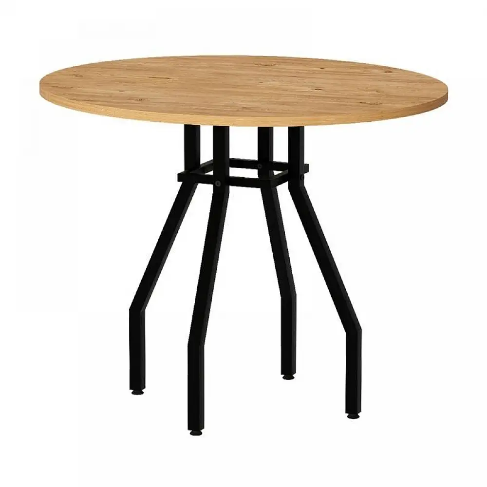 Σετ τραπεζαρία 5τμχ Roma - Iris Megapap χρώμα pine oak - γκρι Ø80x75εκ. | GP100-0185,1