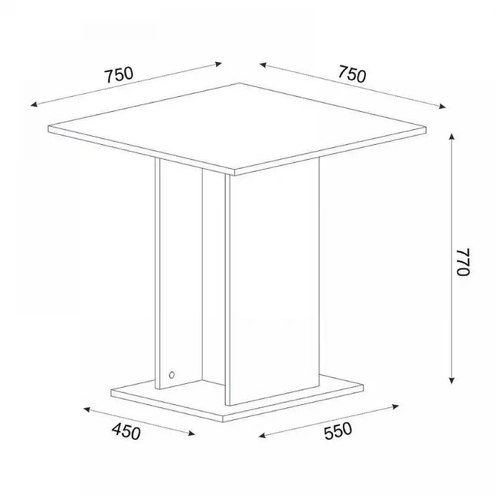 Σετ τραπεζαρία 5τμχ Allos - Rosa Megapap χρώμα sapphire oak - μαύρο/χρωμίου πόδι 75x75x77εκ. | GP100-0193,1