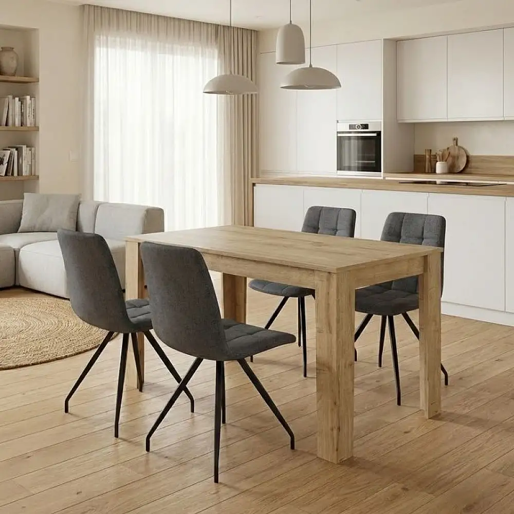 Σετ τραπεζαρία 5τμχ Darlen - Bianca Megapap χρώμα sapphire oak - γκρι 125x72x74εκ. | GP100-0213,1