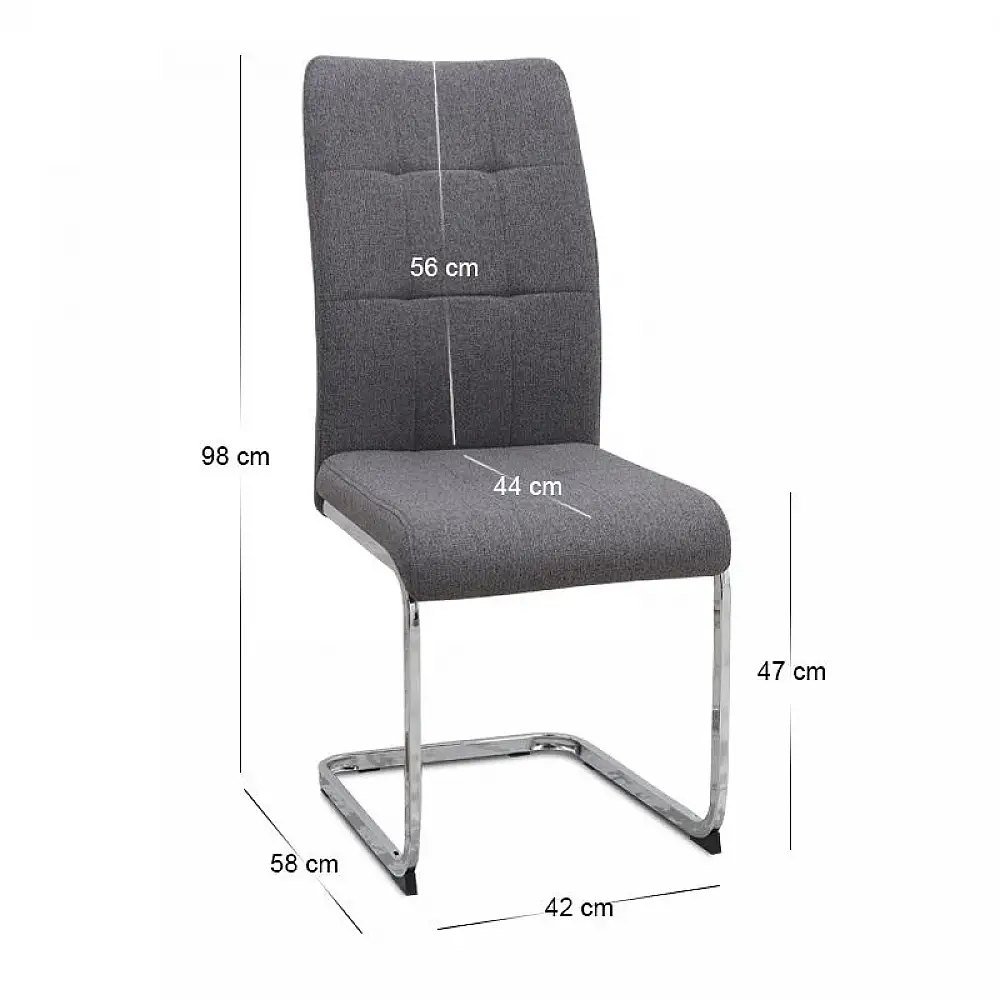 Σετ τραπεζαρία 5τμχ Darlen - Laura Megapap χρώμα λευκό - γκρι 125x72x74εκ. | GP100-0225,2