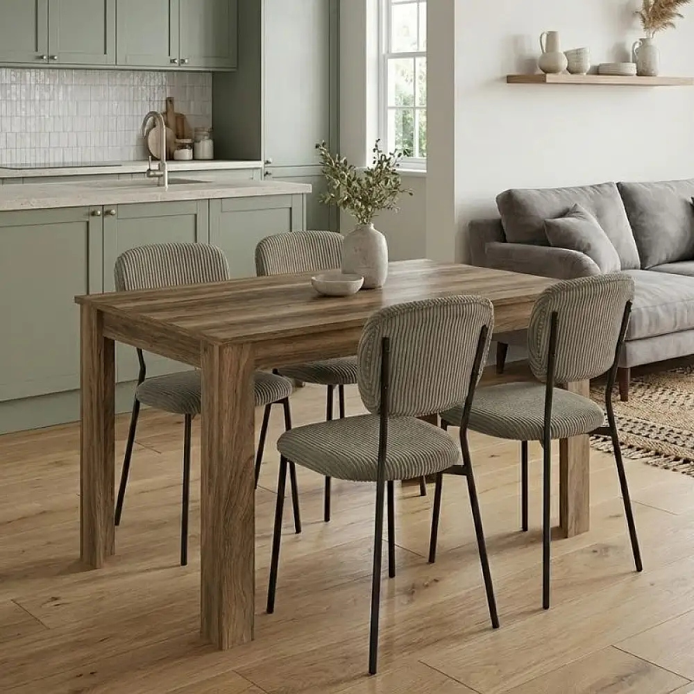 Σετ τραπεζαρία 5τμχ Darlen - Kevin Megapap χρώμα καρυδί - λαδί 125x72x74εκ. | GP100-0243,2