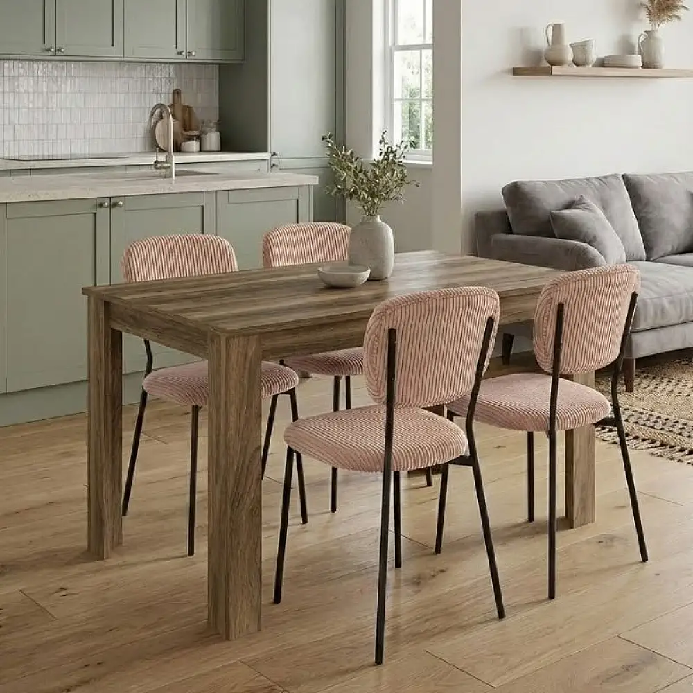 Σετ τραπεζαρία 5τμχ Darlen - Kevin Megapap χρώμα καρυδί - μόκα 125x72x74εκ. | GP100-0243,3