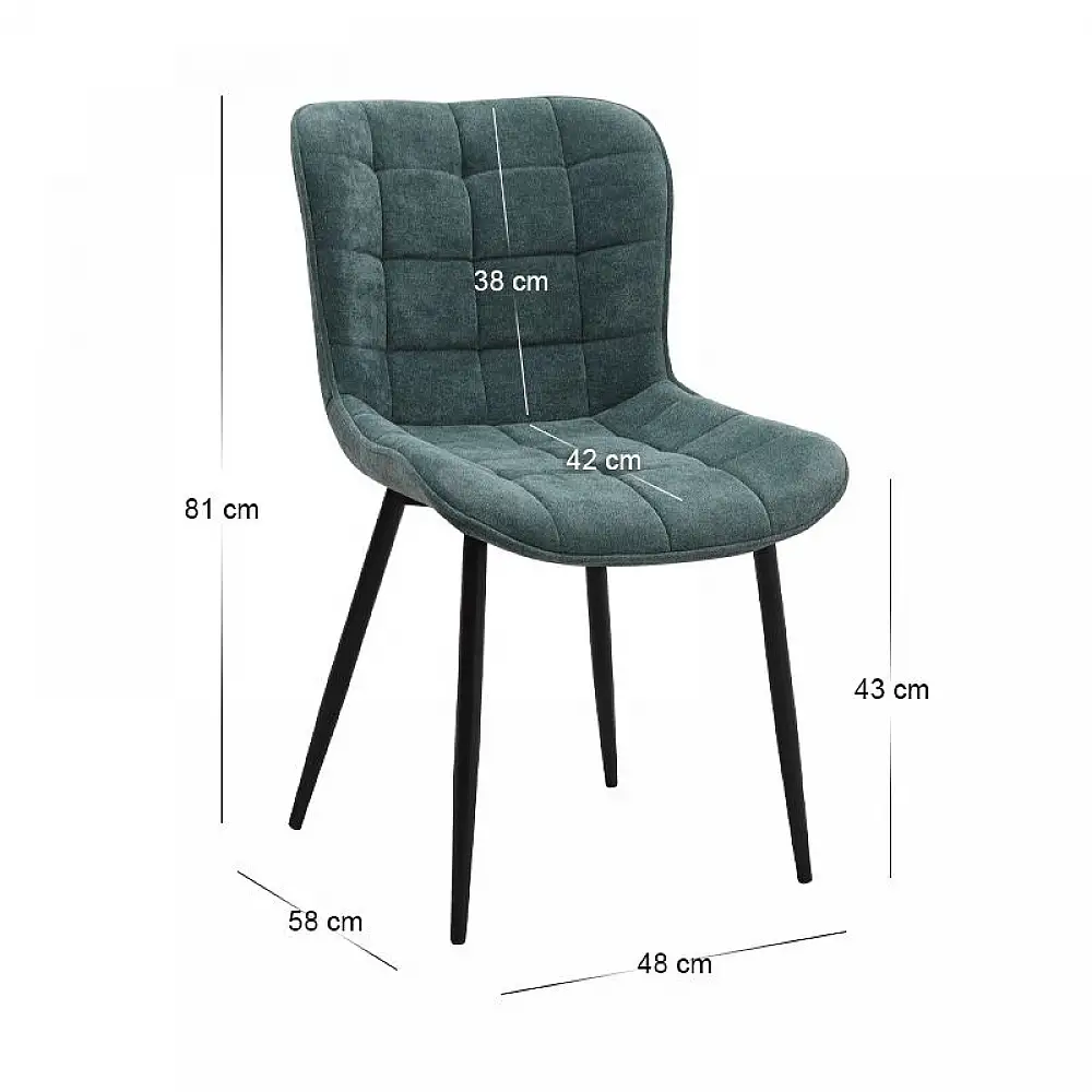 Σετ τραπεζαρία 5τμχ Darlen - Chiara Megapap χρώμα sencron black - πράσινο 125x72x74εκ. | GP100-0262,3