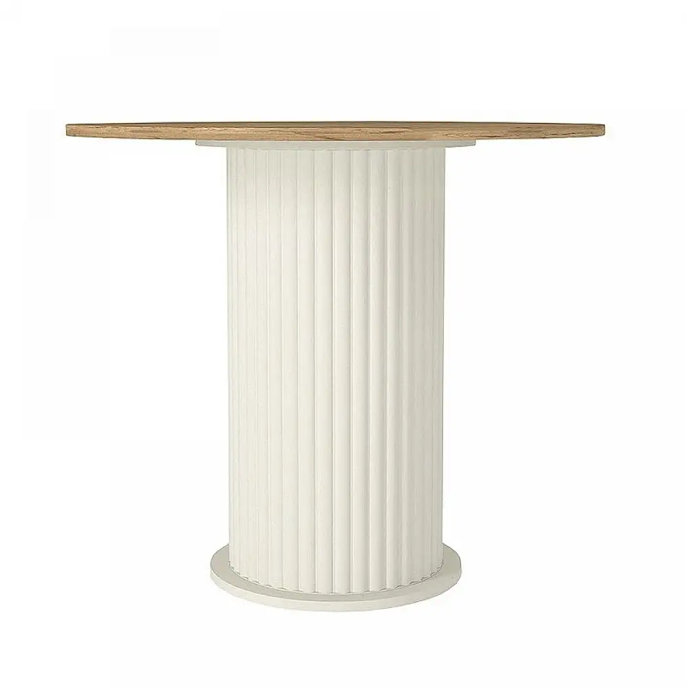 Σετ τραπεζαρία 5τμχ Bohema - Viva Megapap χρώμα ivory/sepet oak - γκρι Ø90x77,7εκ. | GP100-0285,3