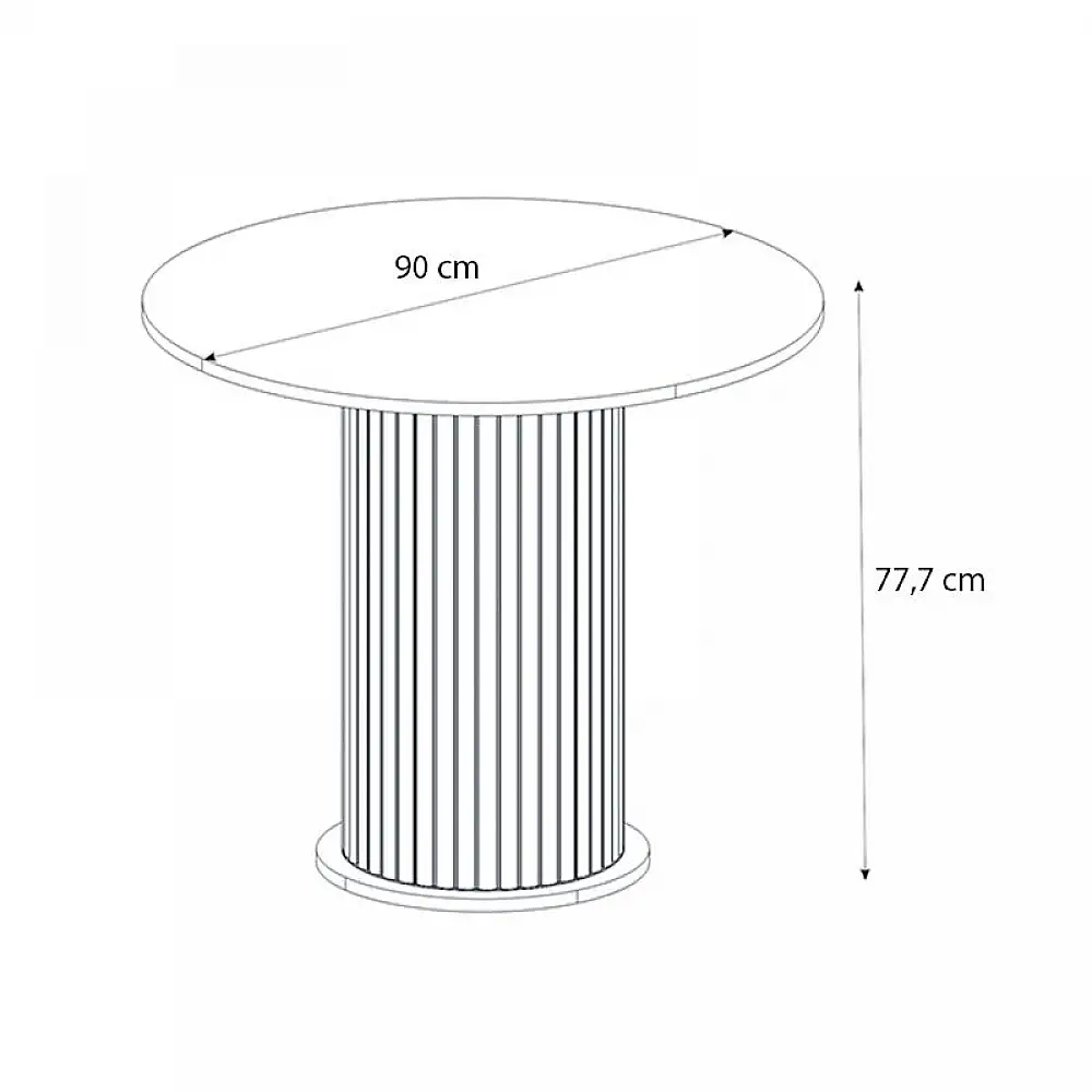 Σετ τραπεζαρία 5τμχ Bohema - Viva Megapap χρώμα ivory/sepet oak - γκρι Ø90x77,7εκ. | GP100-0285,3