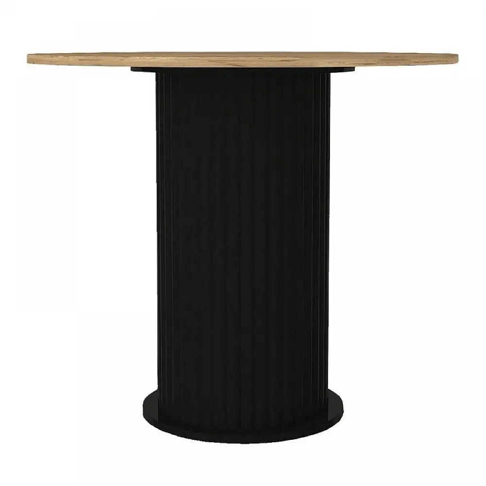 Σετ τραπεζαρία 5τμχ Bohema - Chiara Megapap χρώμα μαύρο/sepet oak - πράσινο Ø90x77,7εκ. | GP100-0299,3