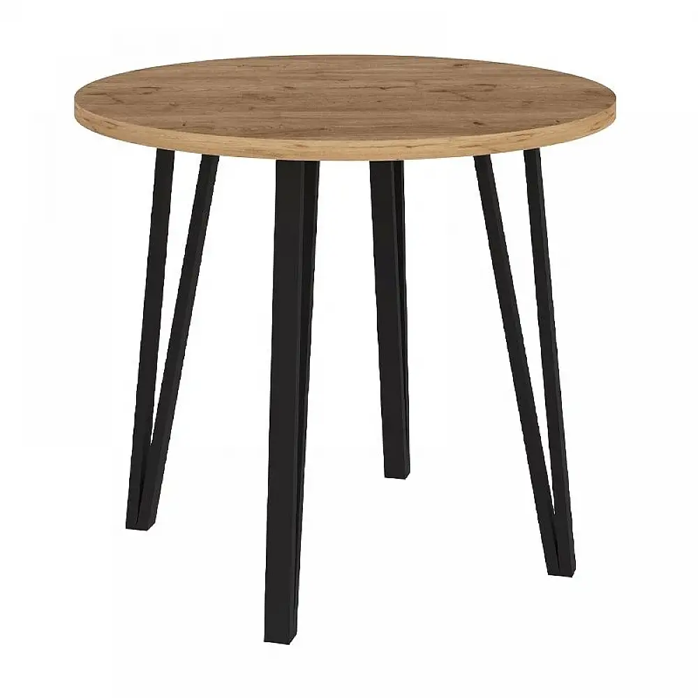 Σετ τραπεζαρία 5τμχ Xana - Nova Megapap χρώμα sepet oak - λευκό Ø90x77,7εκ. | GP100-0300,2