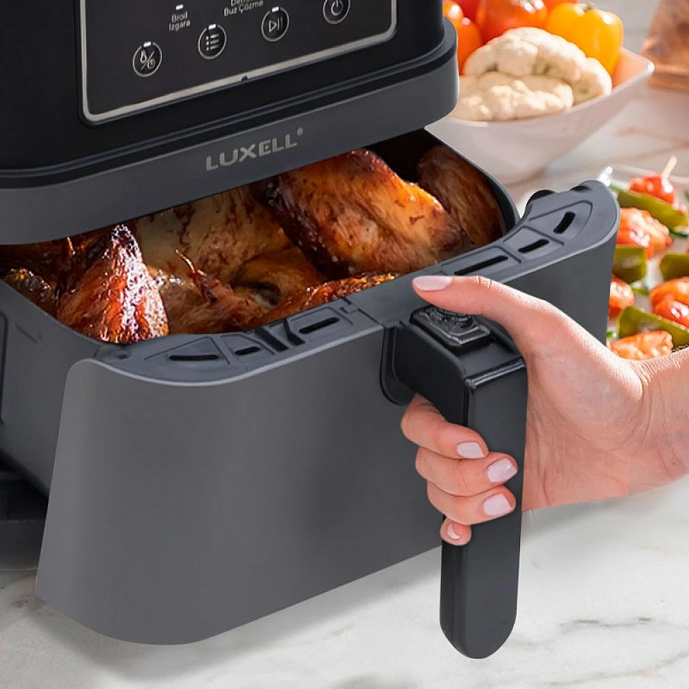 Φριτέζα αέρος - AirFryer LUXELL με αποσπώμενο κάδο 7,5lt χρώμα μαύρο 1550-1850W Φριτέζα αέρος - AirFryer LUXELL με αποσπώμενο κάδο 7,5lt χρώμα μαύρο 1550-1850W