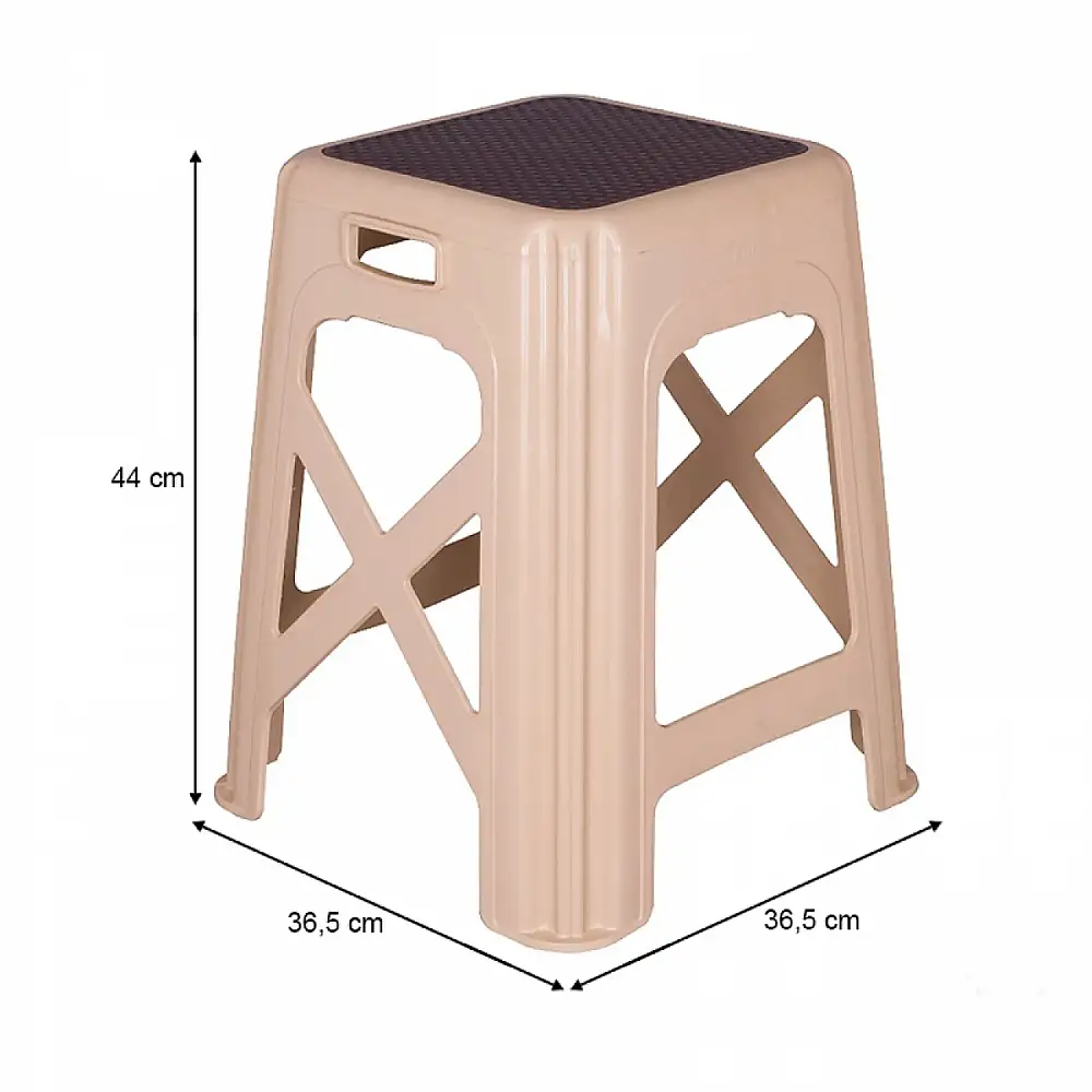 Σκαμπώ πολυπροπυλενίου στοιβαζόμενο χρώμα μπεζ 36,5x36,5x44εκ. | PER20003