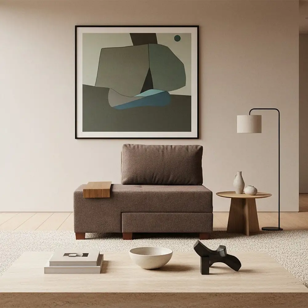 Πολυθρόνα - κρεβάτι Perenna Megapap υφασμάτινη χρώμα καφέ 116x93x83εκ. | PRGP043-0084,5