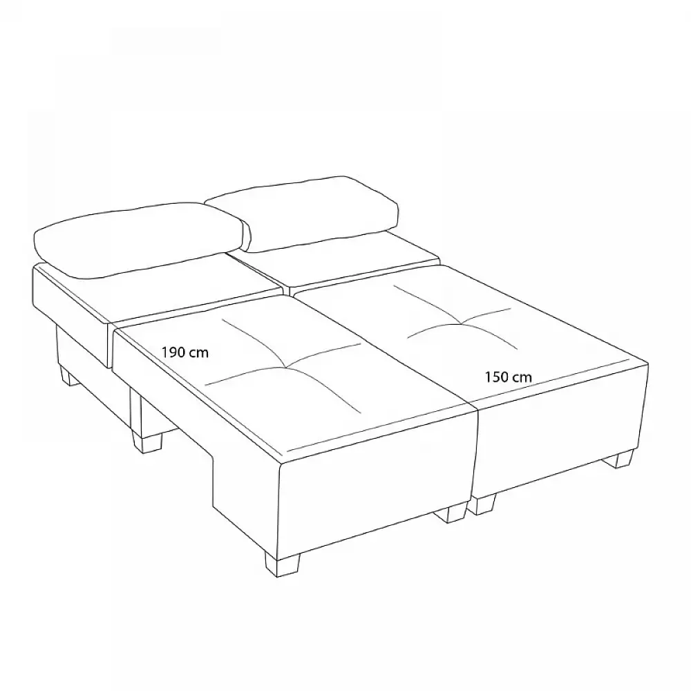 Καναπές - κρεβάτι πολυμορφικός Perenna Megapap τριθέσιος υφασμάτινος χρώμα κρεμ 233x93x83εκ. | PRGP043-0086,1