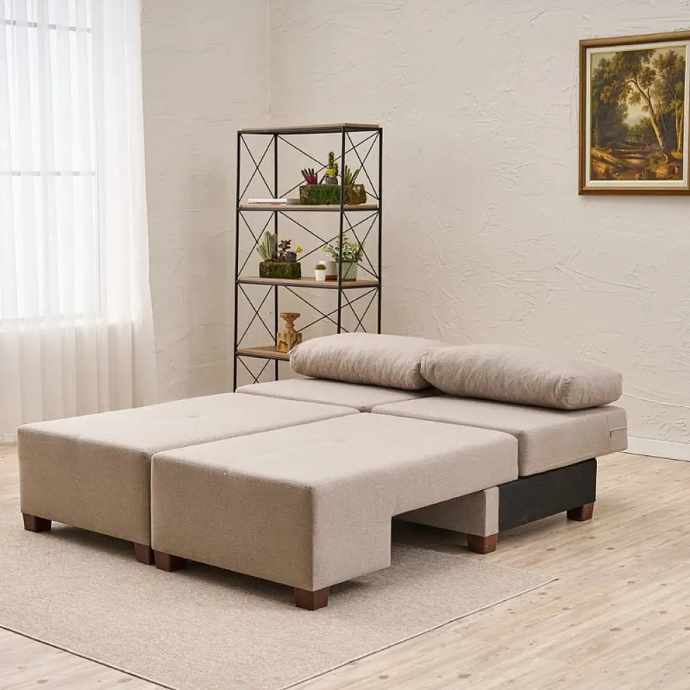 Καναπές - κρεβάτι πολυμορφικός Perenna Megapap τριθέσιος υφασμάτινος χρώμα κρεμ 233x93x83εκ. | PRGP043-0086,1