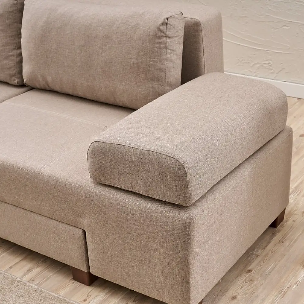 Καναπές - κρεβάτι πολυμορφικός Perenna Megapap τριθέσιος υφασμάτινος χρώμα κρεμ 233x93x83εκ. | PRGP043-0086,1