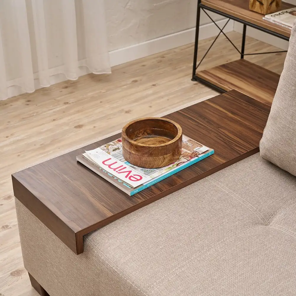 Καναπές - κρεβάτι πολυμορφικός Perenna Megapap τριθέσιος υφασμάτινος χρώμα κρεμ 233x93x83εκ. | PRGP043-0086,1