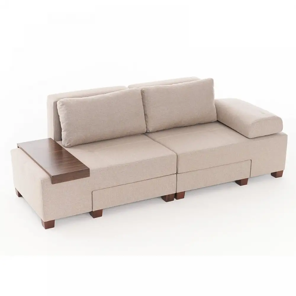 Καναπές - κρεβάτι πολυμορφικός Perenna Megapap τριθέσιος υφασμάτινος χρώμα κρεμ 233x93x83εκ. | PRGP043-0086,1