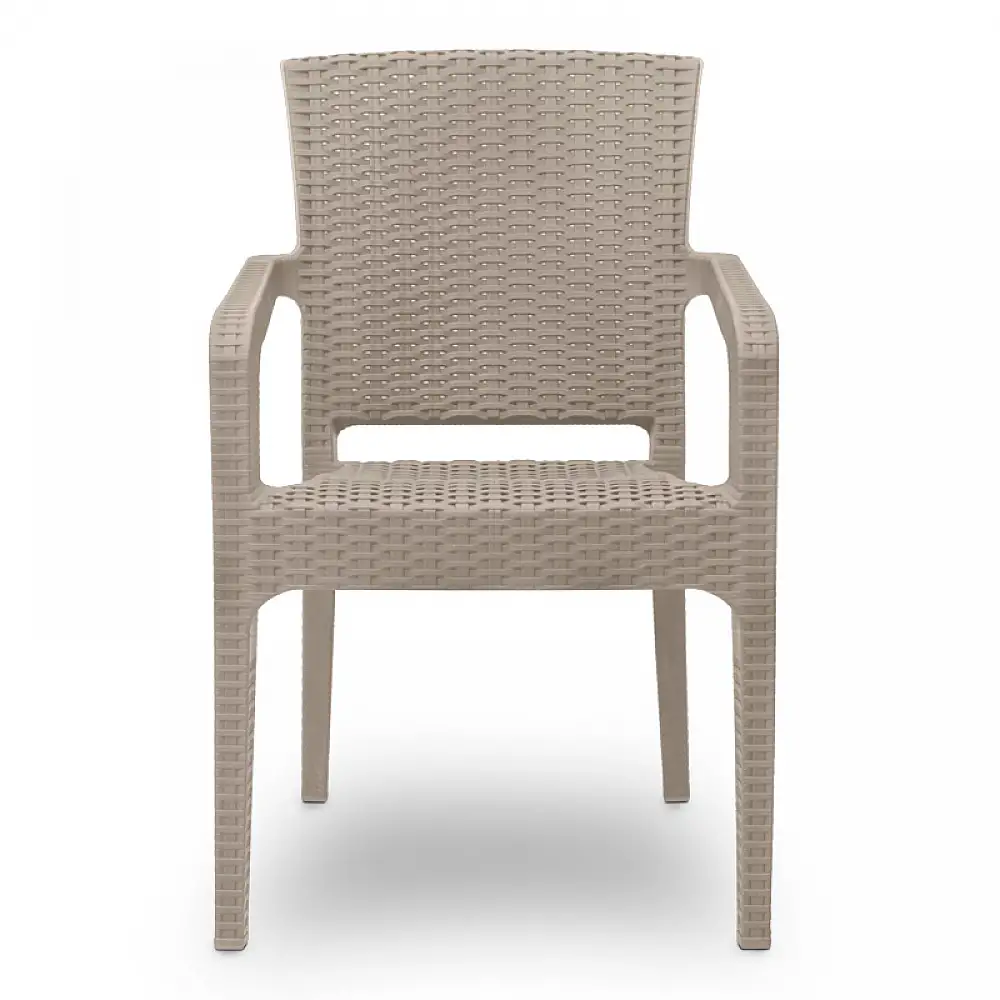 Σετ τραπεζαρία κήπου Callan Megapap 5τμχ πολυπροπυλενίου τραπέζι 120x70 - πολυθρόνα recycled χρώμα cappuccino S_GP046-0002,2+GP046-0001,3x4 | S_GP046-0002,2+GP046-0001,3X4