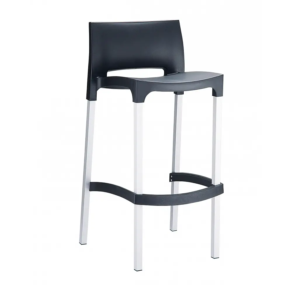 Gio Barstool Black 75cm Alu PL - Αλουμίνιο - 45x39x96 cm