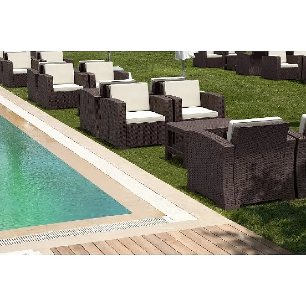 Monaco/ST Brown 92x57cm Table - Πολυπροπυλένιο - 92x57x45 cm