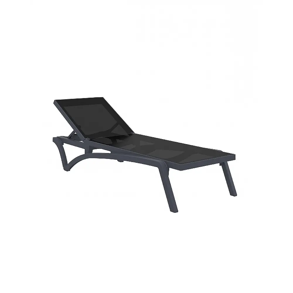 Pacific/S Sun-Lounger Dark Grey - Πολυπροπυλένιο - 193x68x35 cm