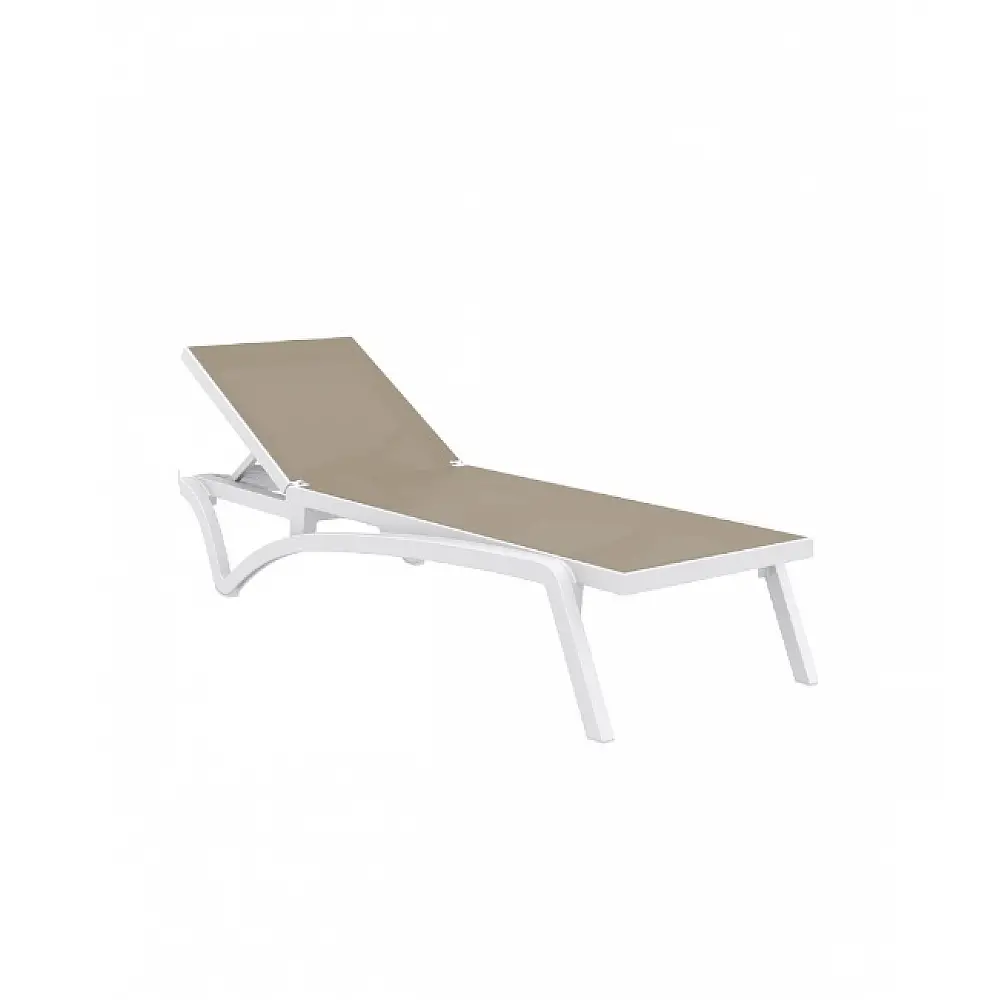 Pacific/S Sun-Lounger White Cappuccino - Πολυπροπυλένιο - 193x68x35 cm