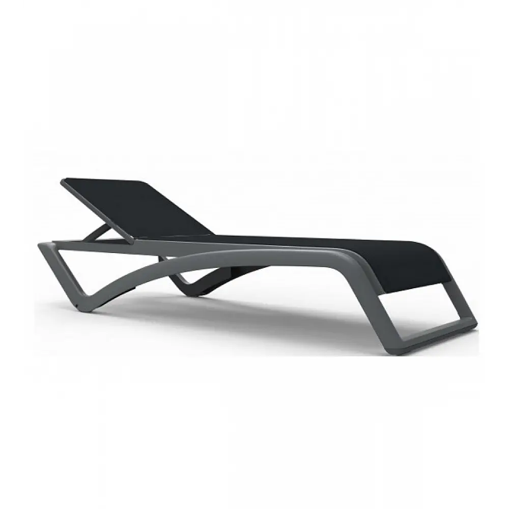 Sky Sun-Lounger Dark Grey - Πολυπροπυλένιο - 195x77x37 cm