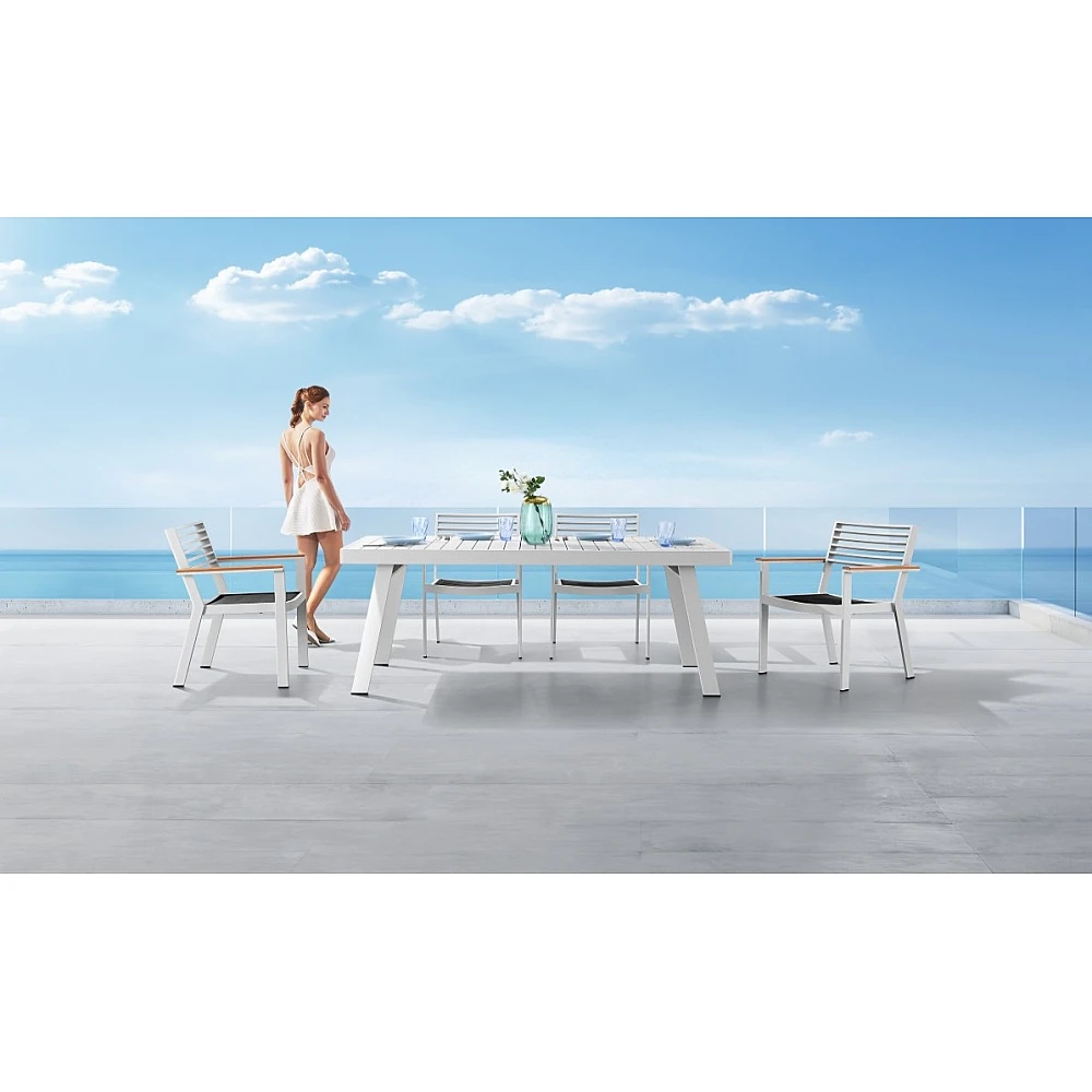 York/D7 Dining Set White - Αλουμίνιο