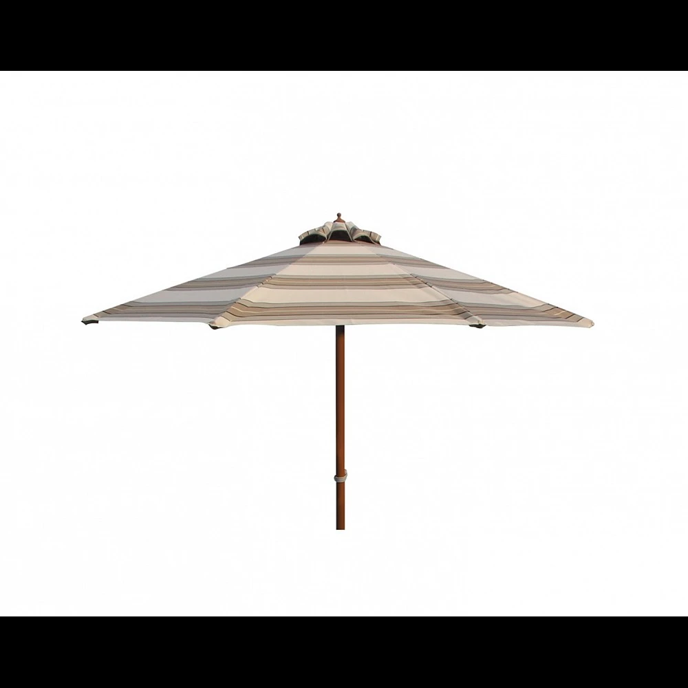 Fiji Umbrella Φ200/8 ALU. Teak-Polyester Beige - Αλουμίνιο - 200x200x0 cm