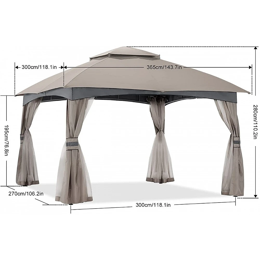 Garden Gazebo 3x3m - Μέταλλο - 300x300x0 cm Garden Gazebo 3x3m - Μέταλλο - 300x300x0 cm