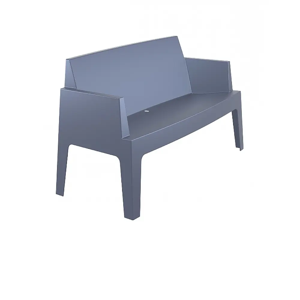 Box/D Sofa Dark Grey PL - Πολυπροπυλένιο - 62x138x80 cm