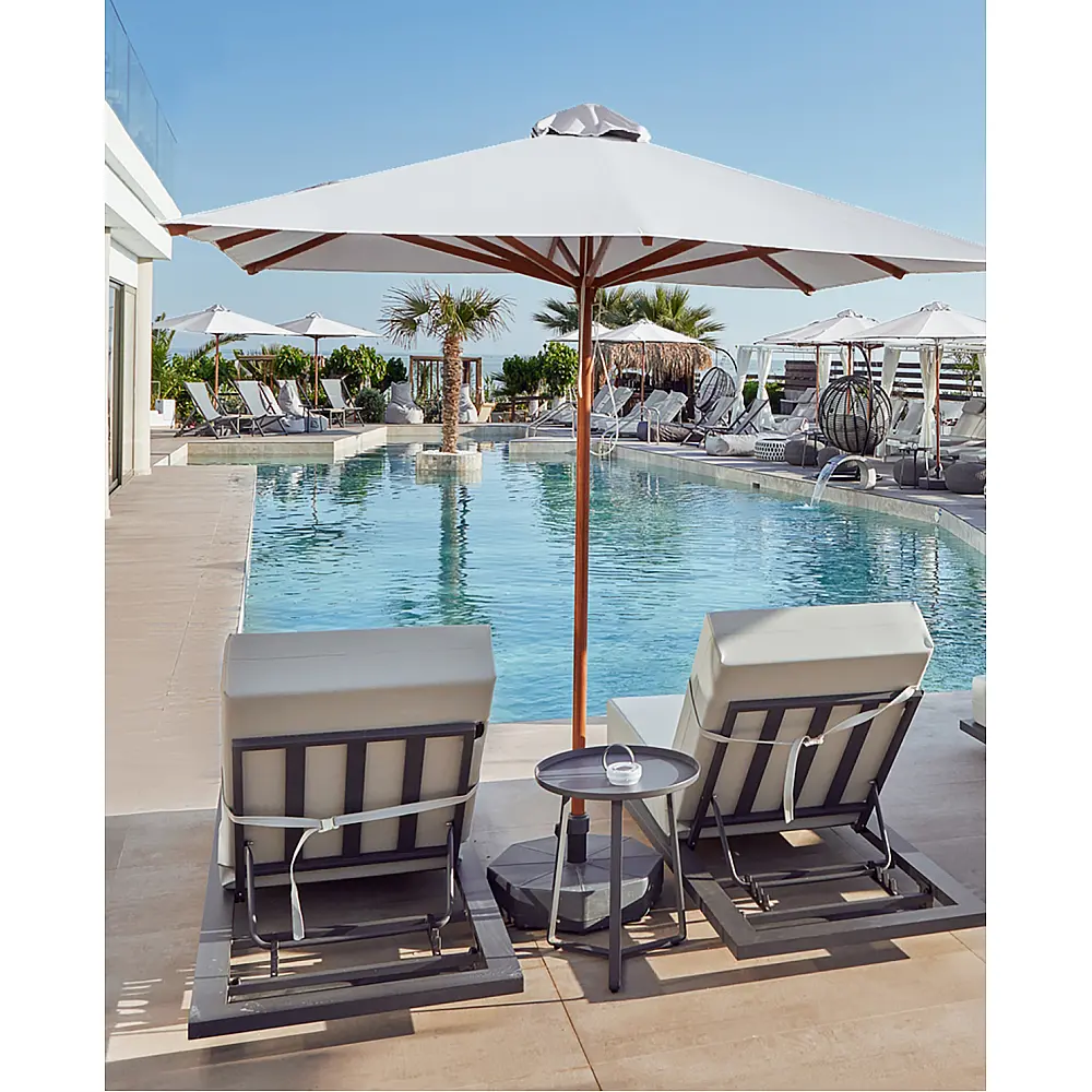 Lugano/SW 300x300cm Aluminum Umbrella Wood Look - Αλουμίνιο - 300x300x240 cm