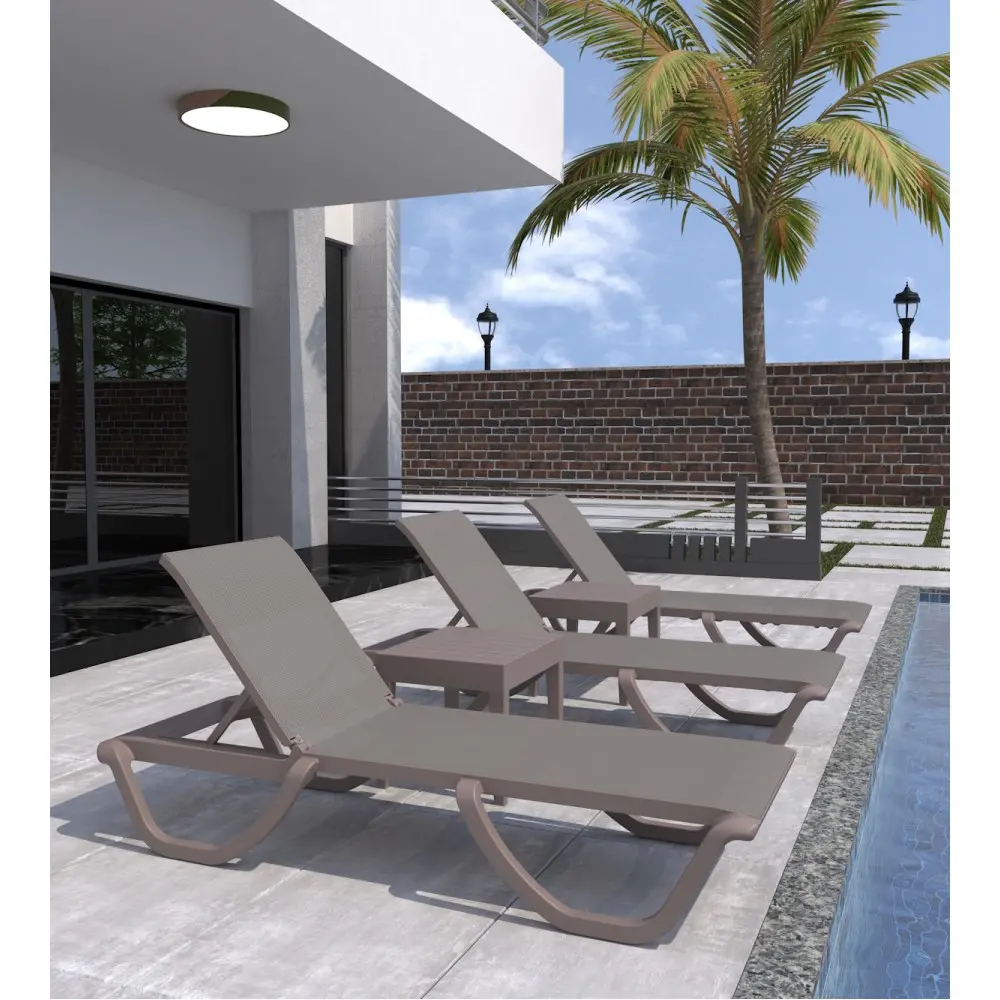 Florence/SL Resin Sun Lounger Anthracite - Πολυπροπυλένιο - 190x69x33 cm
