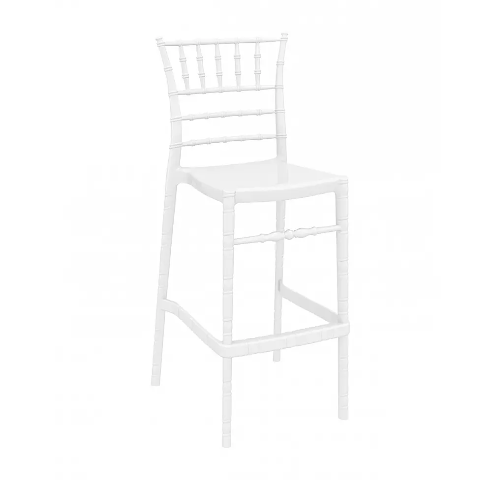 Chiavari/ST-S Barstool Glossy White - Πολυκαρμπονικό - 52x48x113 cm