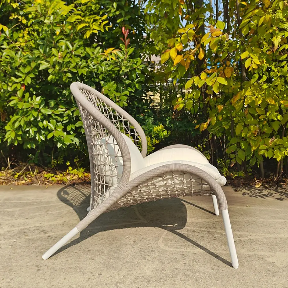 Dune/L-White Lounge Chair - Αλουμίνιο - 80x95x89 cm